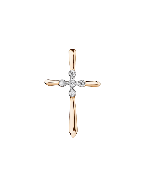 Gold pendant with diamonds "cross"