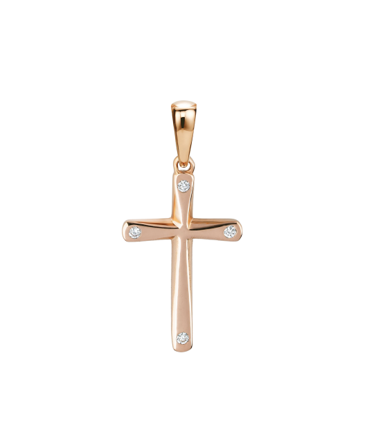 Gold pendant with diamonds "cross"