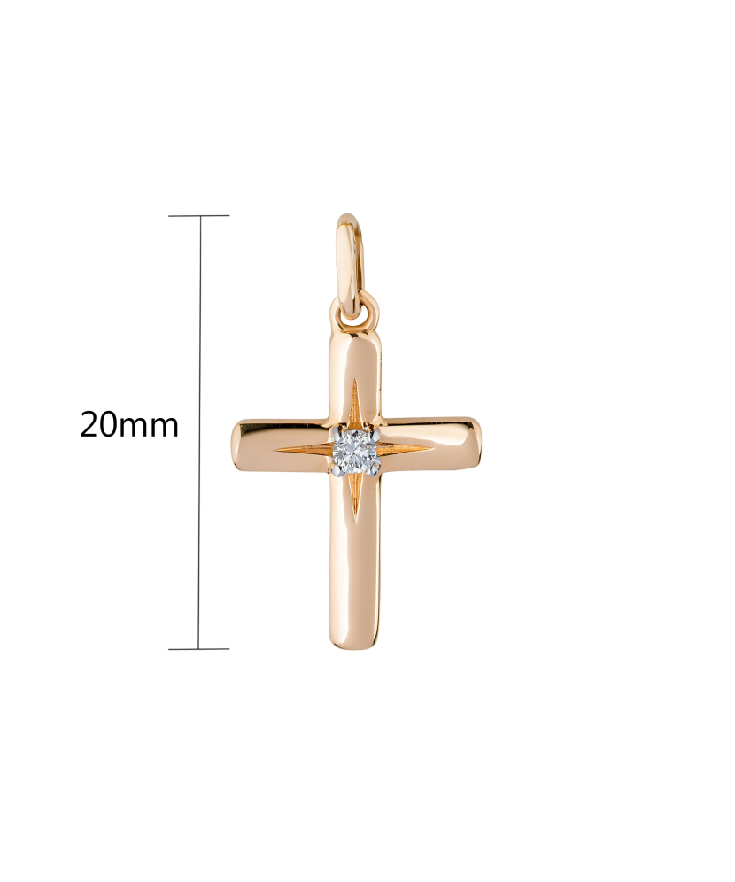 Gold pendant with diamond "cross"