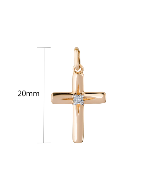 Gold pendant with diamond "cross"