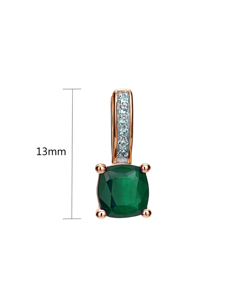 Gold pendant with emerald and diamonds