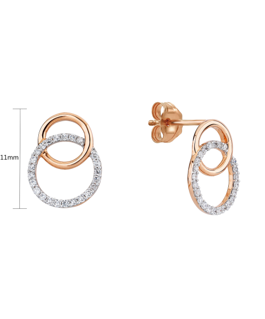 Auksiniai auskarai su deimantais  - Goldinga