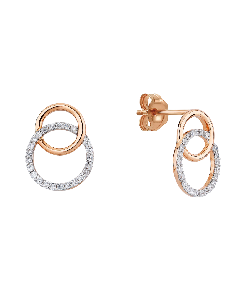 Gold earrings with diamonds