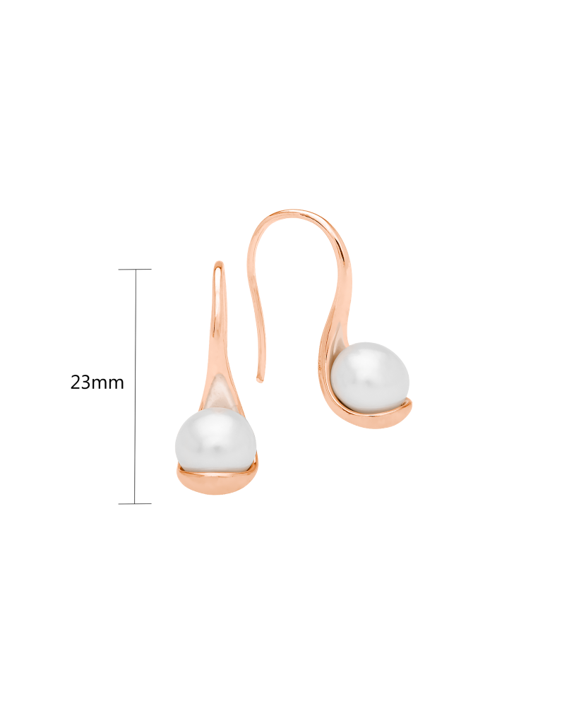 Gilded sterling silver earrings with pearls