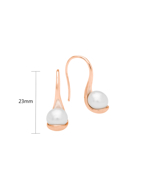 Gilded sterling silver earrings with pearls