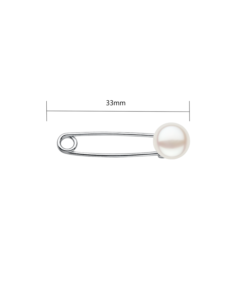 Gilded Sterling silver  brooch with pearl
