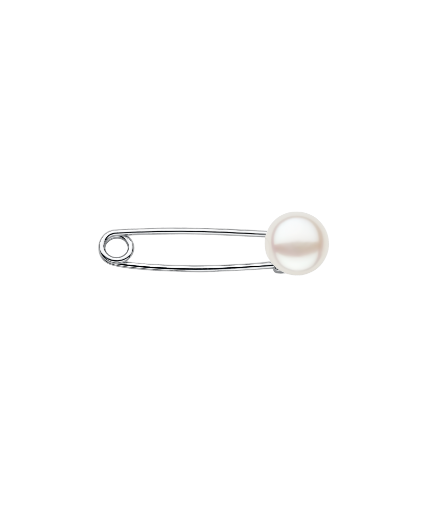 Gilded Sterling silver  brooch with pearl