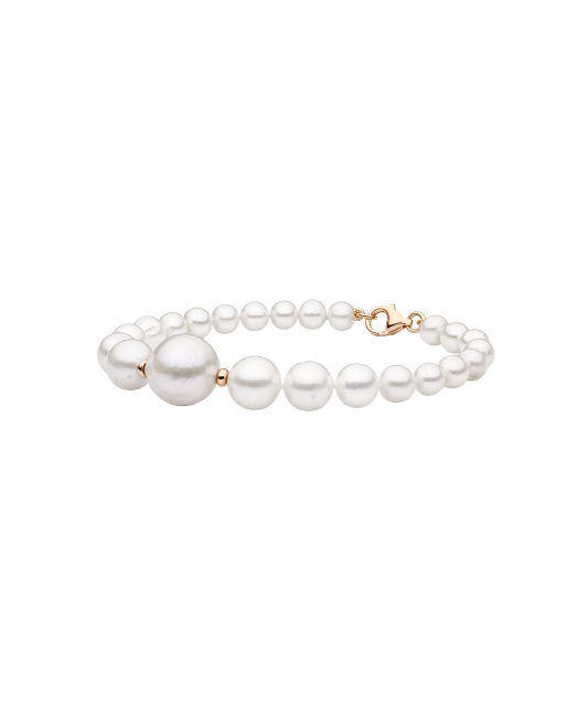 Pearl bracelet with gilded silver