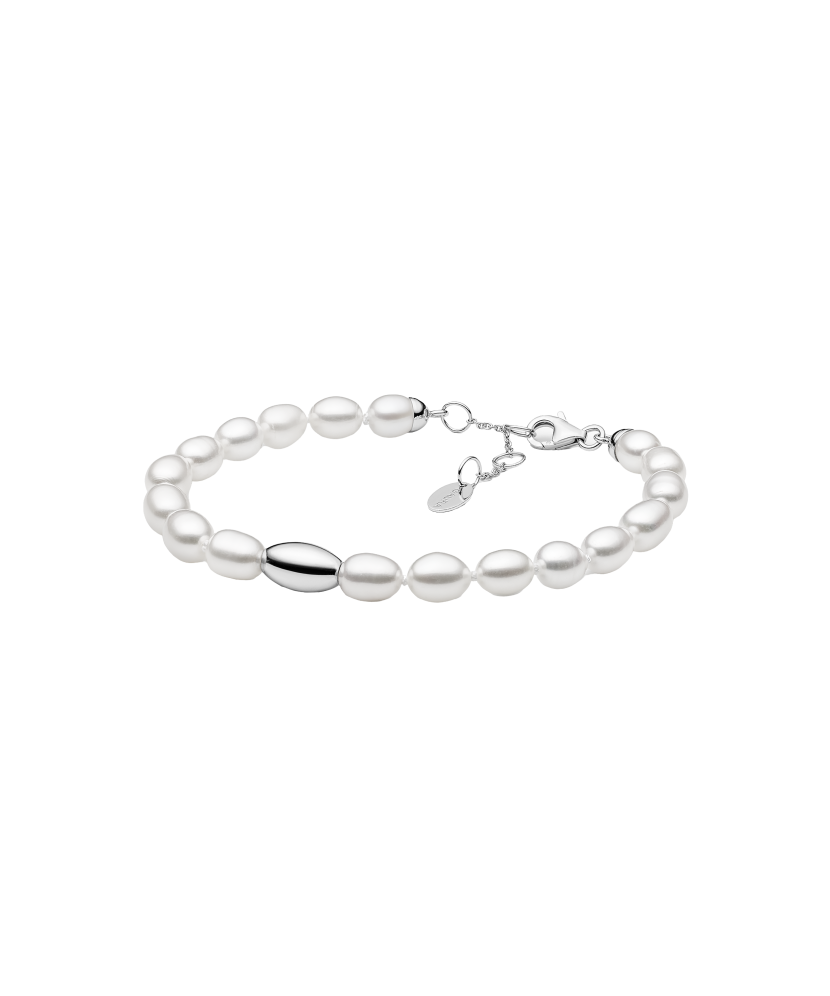 Pearl bracelet with silver