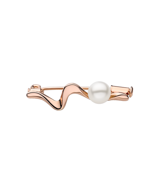 Gilded Sterling silver  brooch with pearl
