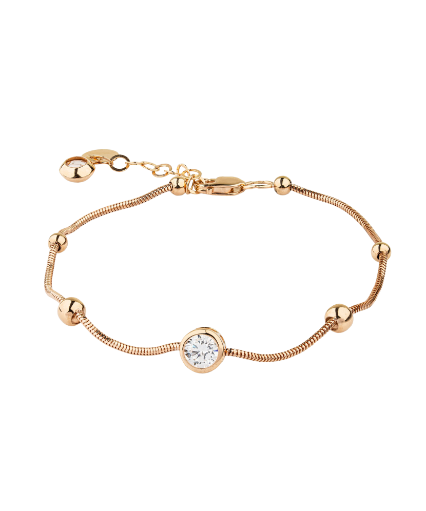 Gold bracelet with zircons
