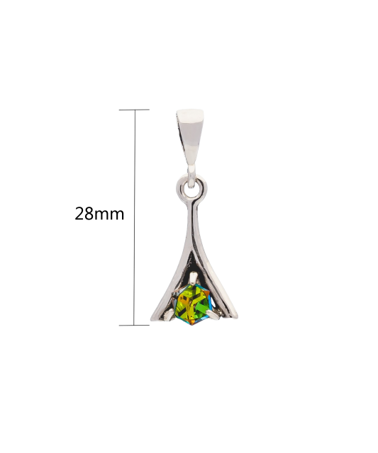 Sterling silver pendant with crystal
