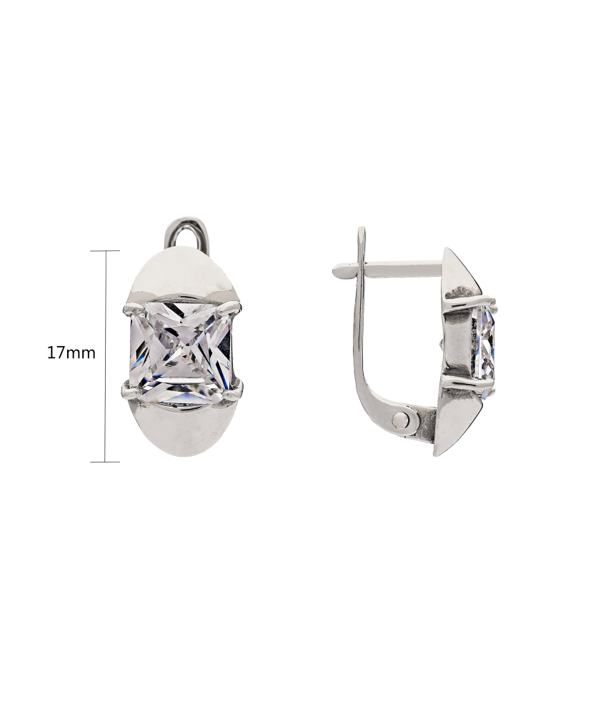 Sterling silver earrings with zirconium
