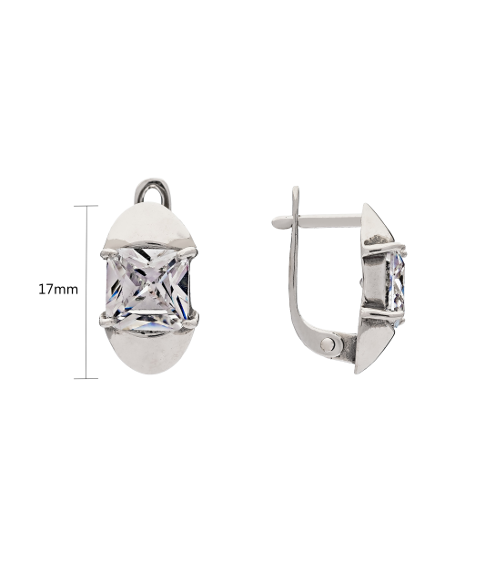 Sterling silver earrings with zirconium