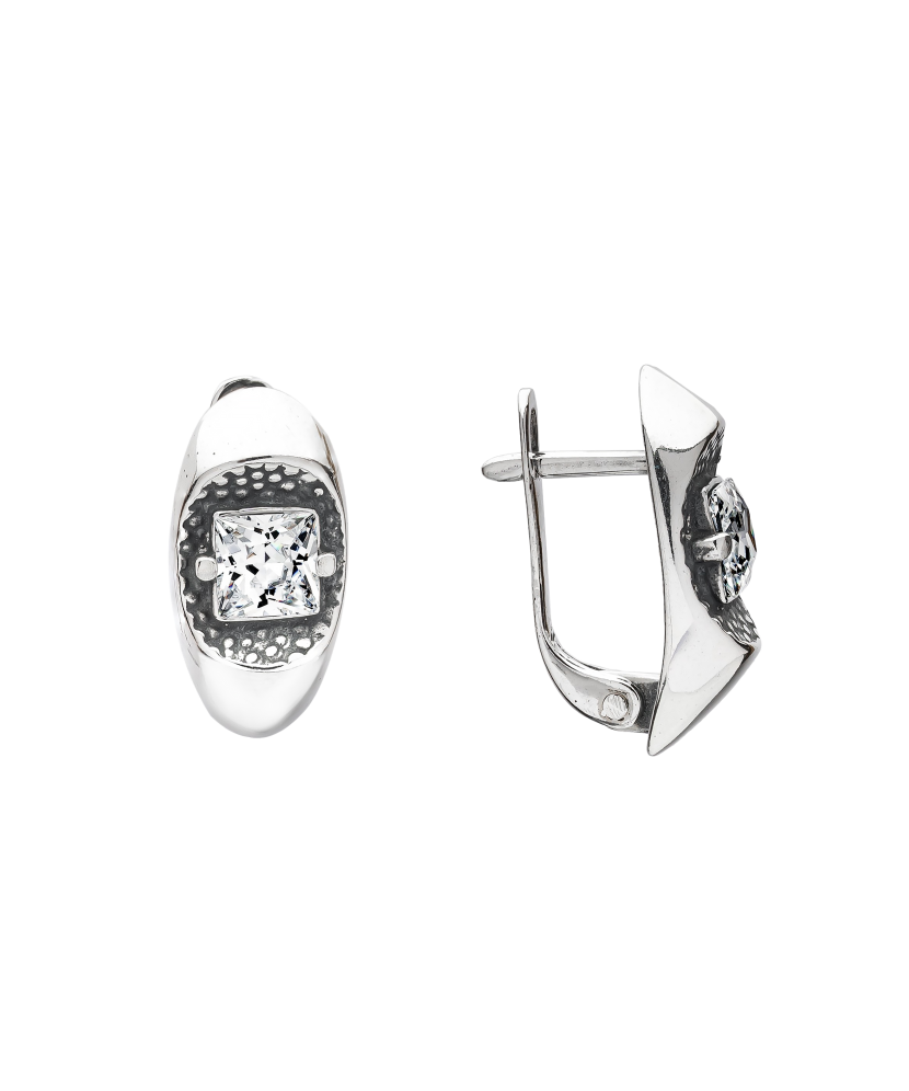 Sterling silver earrings with zirconium