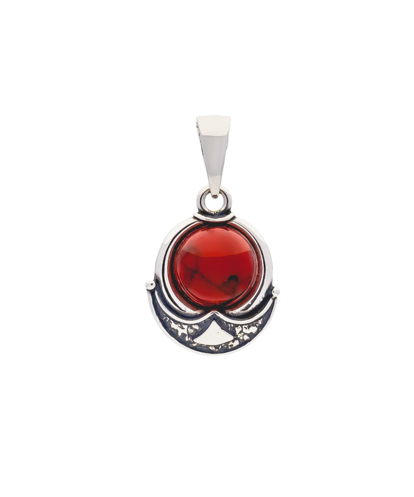 Sterling silver pendant with coral