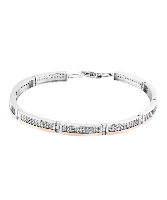 Gold plated sterling Silver bracelet with zircons