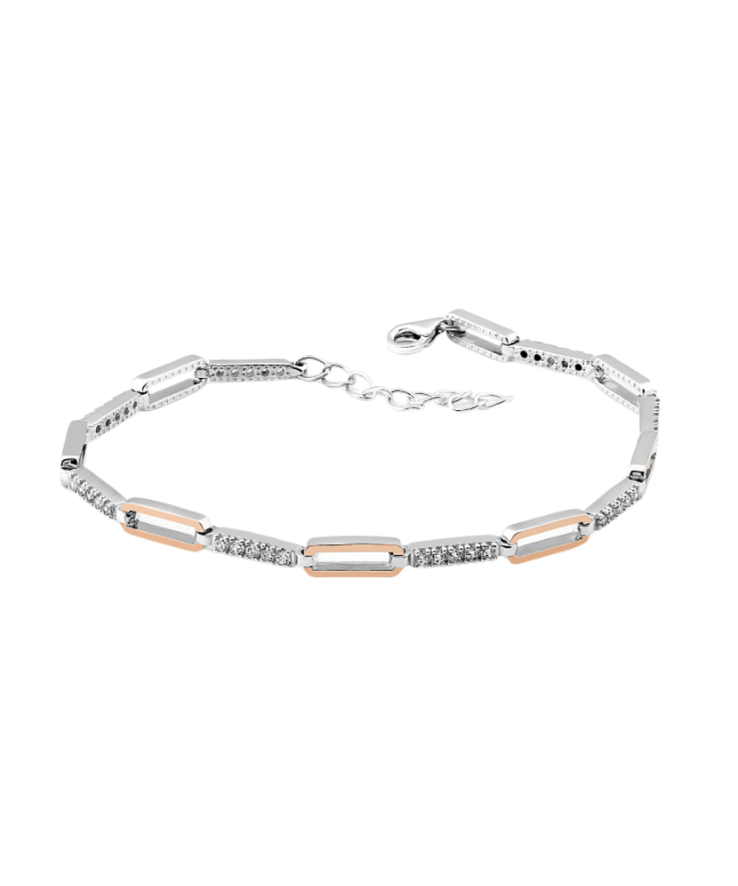 Gold plated sterling Silver bracelet with zircons