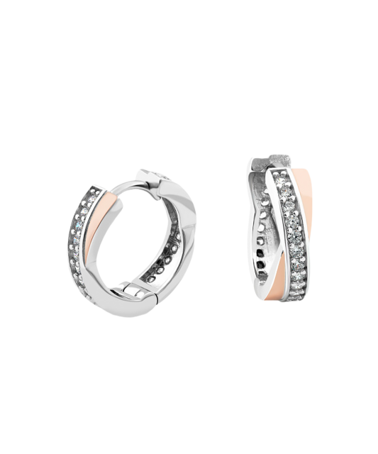 Sterling silver earrings gold plated with zircons