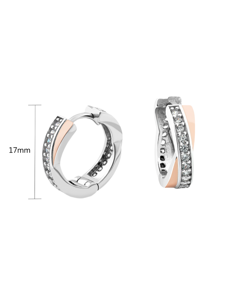 Hopeiset korvakorut peittää kullalla zirkoneilla