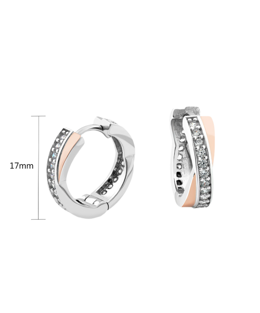 Sterling silver earrings gold plated with zircons