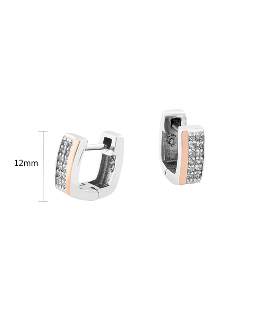 Hopeiset korvakorut peittää kullalla zirkoneilla