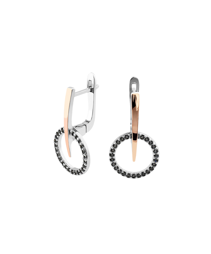 Sterling silver earrings gold plated with zircons