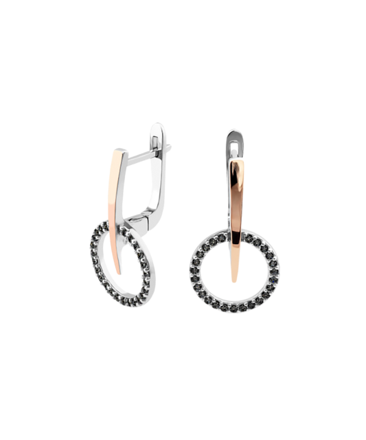 Sterling silver earrings gold plated with zircons