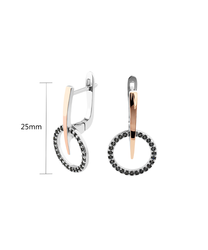 Sterling silver earrings gold plated with zircons