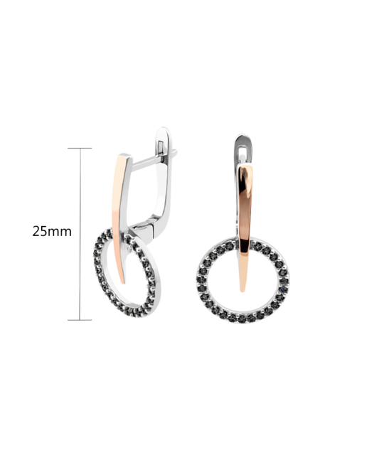 Sterling silver earrings gold plated with zircons