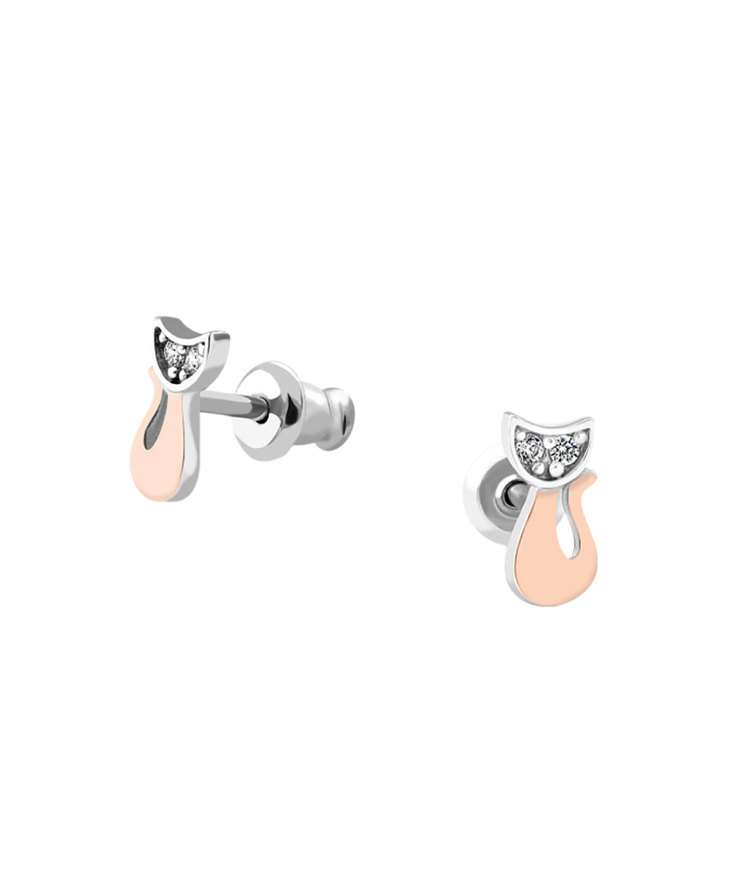 Sterling silver earrings gold plated with zircons