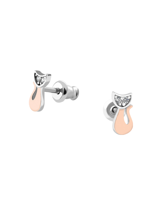 Sterling silver earrings gold plated with zircons