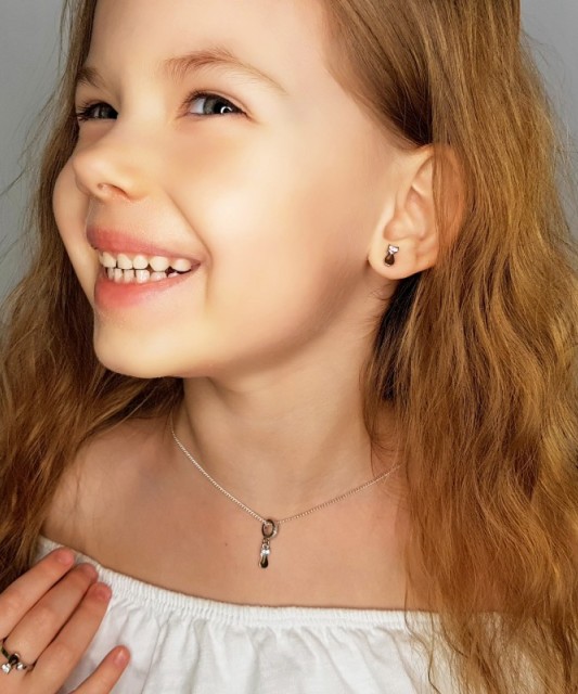 Sterling silver earrings gold plated with zircons