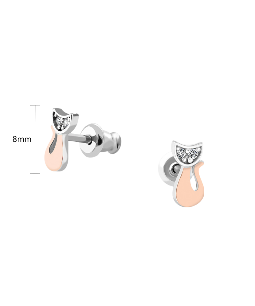 Sterling silver earrings gold plated with zircons