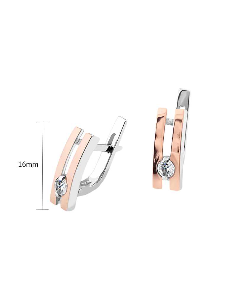 Sterling silver earrings gold plated with zircons