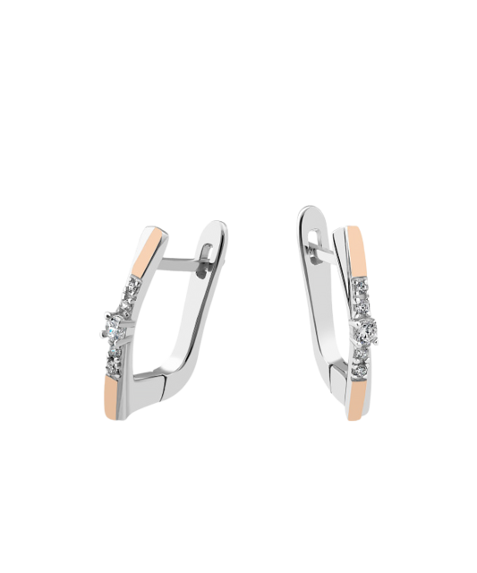 Sterling silver earrings gold plated with zircons