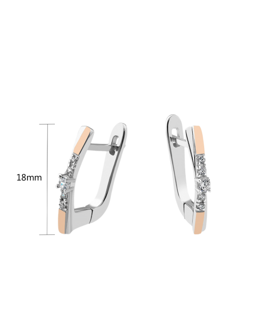 Sterling silver earrings gold plated with zircons