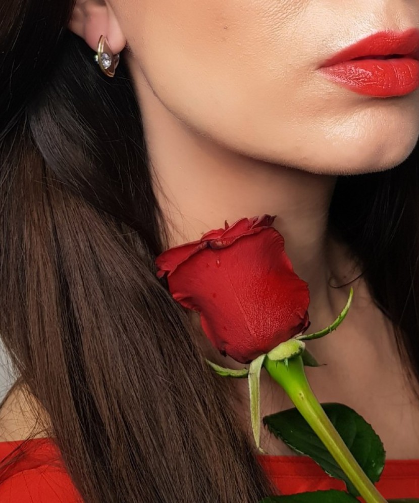 Sterling silver earrings gold plated with zircons