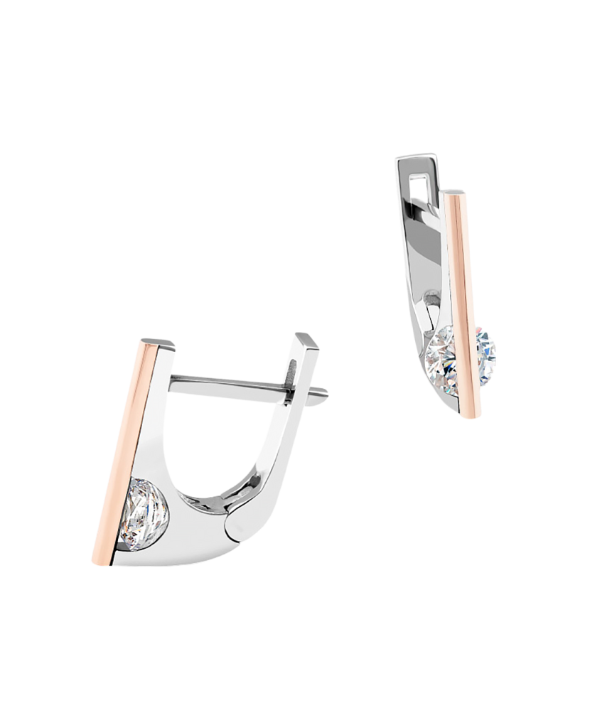 Sterling silver earrings gold plated with zircons