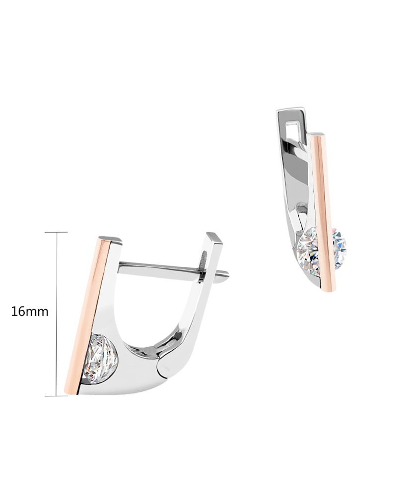 Sterling silver earrings gold plated with zircons