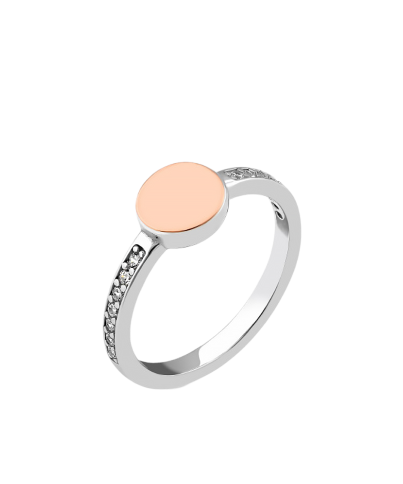 Hopeasormus kullalla peitetty zirkoneilla