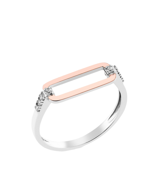 Gold plated silver ring  with zircons