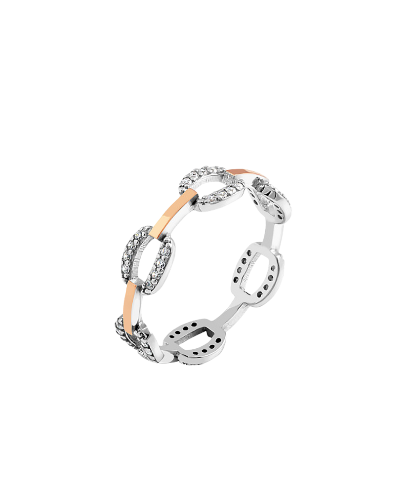 Hopeasormus kullalla peitetty zirkoneilla