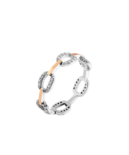 Gold plated silver ring  with zircons