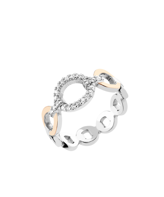 Gold plated silver ring  with zircons