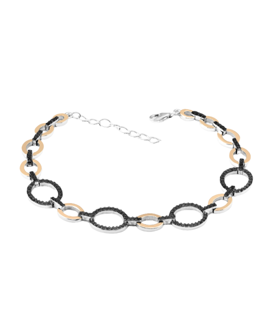 Gold plated sterling Silver bracelet with zircons