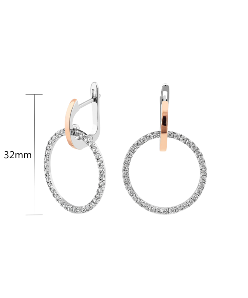 Sterling silver earrings gold plated with zircons