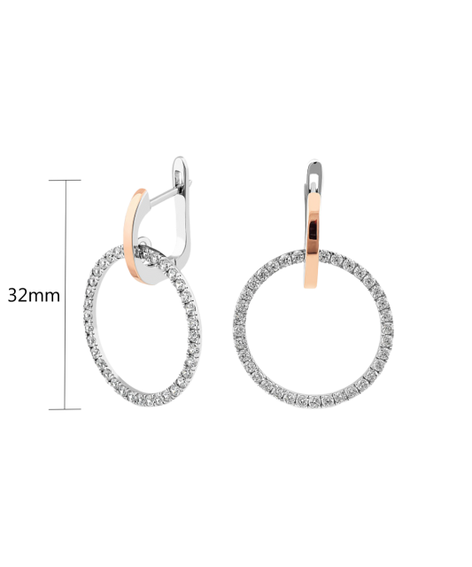 Sterling silver earrings gold plated with zircons