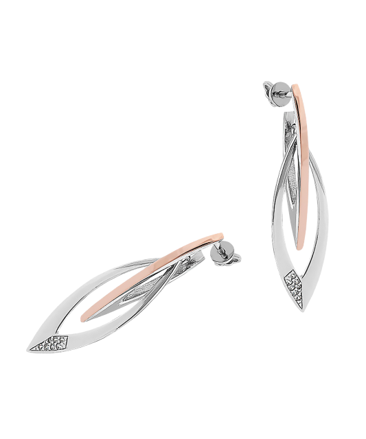 Sterling silver earrings gold plated with zircons