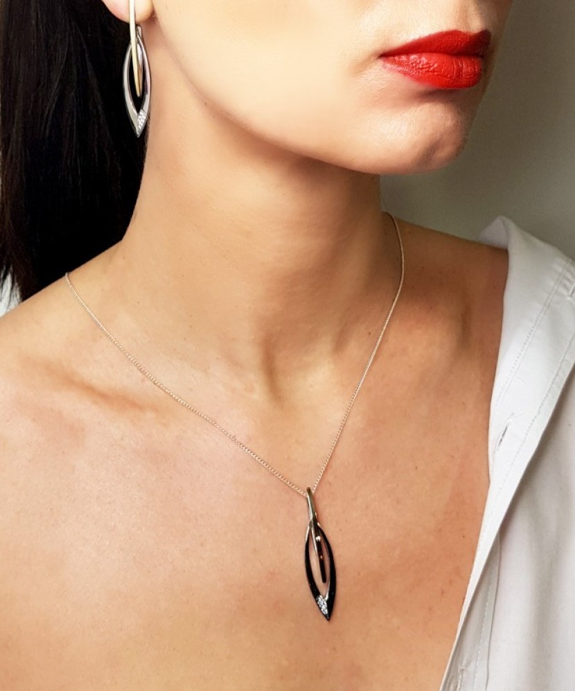 Sterling silver earrings gold plated with zircons